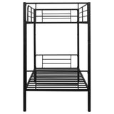 Twin over Twin Bunk bed with Trundle Bed in Black Metal Finish