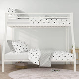 Twin over Full Modern Metal Bunk bed Frame in White with Ladder