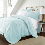 Twin Size Microfiber 6-Piece Reversible Bed-in-a-Bag Comforter Set in Aqua Blue
