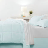 Twin Size Microfiber 6-Piece Reversible Bed-in-a-Bag Comforter Set in Aqua Blue