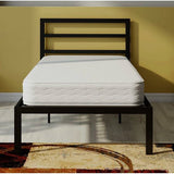 Twin Black Metal Platform Bed Frame with Headboard Included