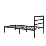 Twin Black Metal Platform Bed Frame with Headboard Included