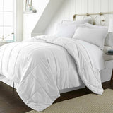 Twin XL Size Microfiber 6-Piece Reversible Bed In A Bag Comforter Set in White