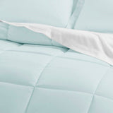 Twin XL Microfiber 6-Piece Reversible Bed-in-a-Bag Comforter Set in Aqua Blue
