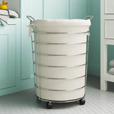 Stylish Laundry Hamper Cart with Wheels Casters and Removable Bag