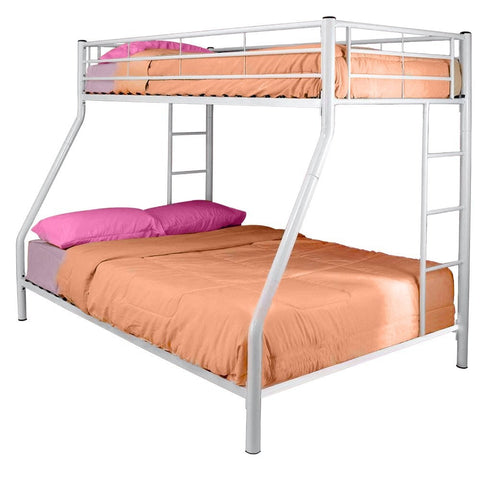 White Metal Twin over Full Bunk Bed