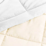 Full/Queen size 3-Piece Microfiber Reversible Comforter Set in White and Cream