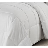 King/Cal King Traditional Microfiber Reversible 3 Piece Comforter Set in White