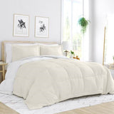 King/Cal King 3-Piece Microfiber Reversible Comforter Set in White and Cream
