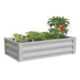White Powder Coated Metal Raised Garden Bed Planter Made In USA