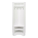 Tall Sturdy Entryway Corner Hall Tree White