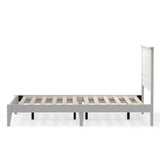 Full Traditional Solid Oak Wooden Platform Bed Frame with Headboard in White