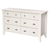 White 6-Drawer Dresser Traditional Design - Made in USA