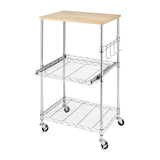 Sturdy Metal Kitchen Microwave Cart with Adjustable Shelves and Locking Wheels