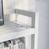 White Solid Wood Over-the-Toilet Bathroom Storage Shelving Unit