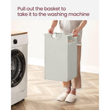 2-Basket Laundry Hamper Sorter White Frame Removable Bags and Top Storage Shelf