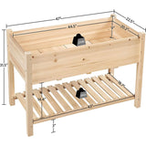 Solid Wood 2-Tier Raised Garden Bed Planter Box 4-ft x 2-ft x 32-inch High