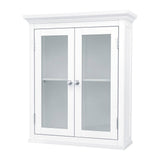 Classic 2-Door Bathroom Wall Cabinet in White Finish